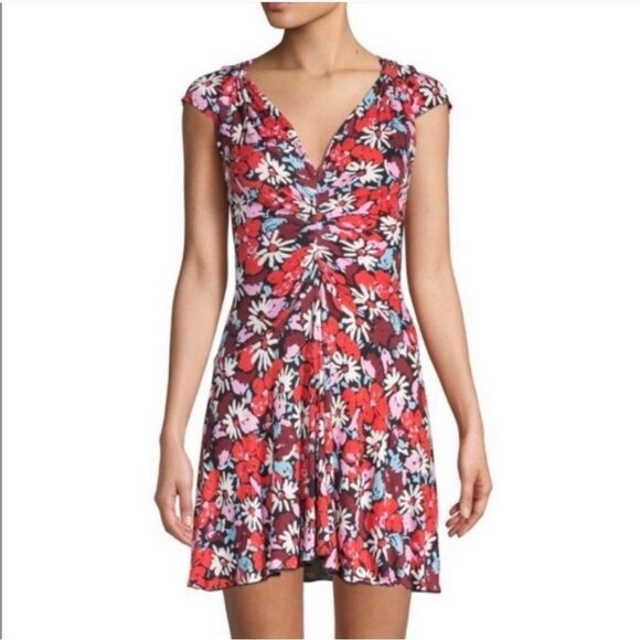 NWT Free People Key To Your Heart Floral Mini Dress. Size Large - Picture 5 of 15